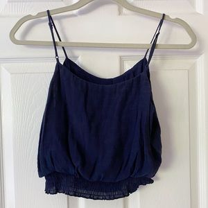 Navy Cropped Tank Top